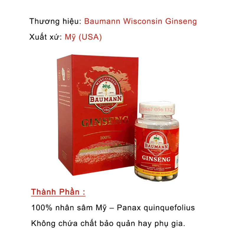Sâm Viên Baumann Wisconsin Hộp 60 Viên - Ảnh 5